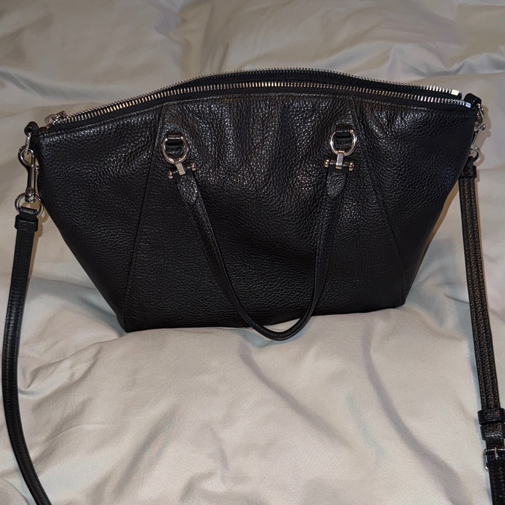 Coach Black Pebbled Leather Shoulder Bag - Picture 6 of 7